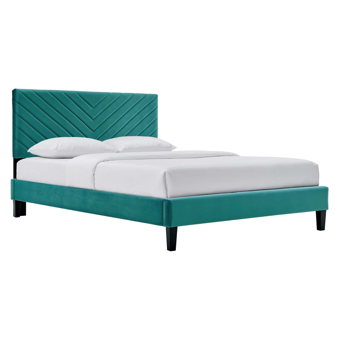 Roxanne Performance Velvet Full Platform Bed By Modway - MOD-7038-CHA | Beds | Modishstore - 4