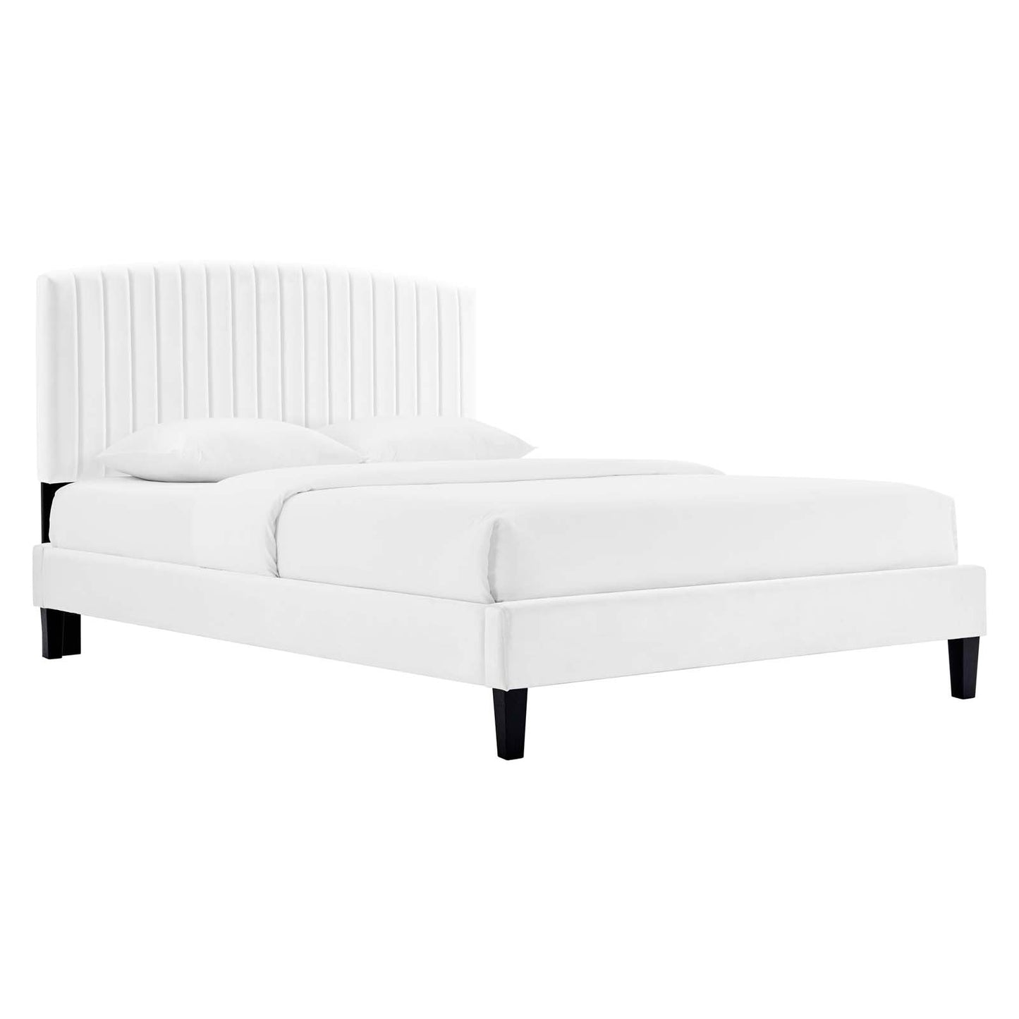 Alessi Performance Velvet Twin Platform Bed By Modway - MOD-7041-CHA | Beds | Modishstore - 5