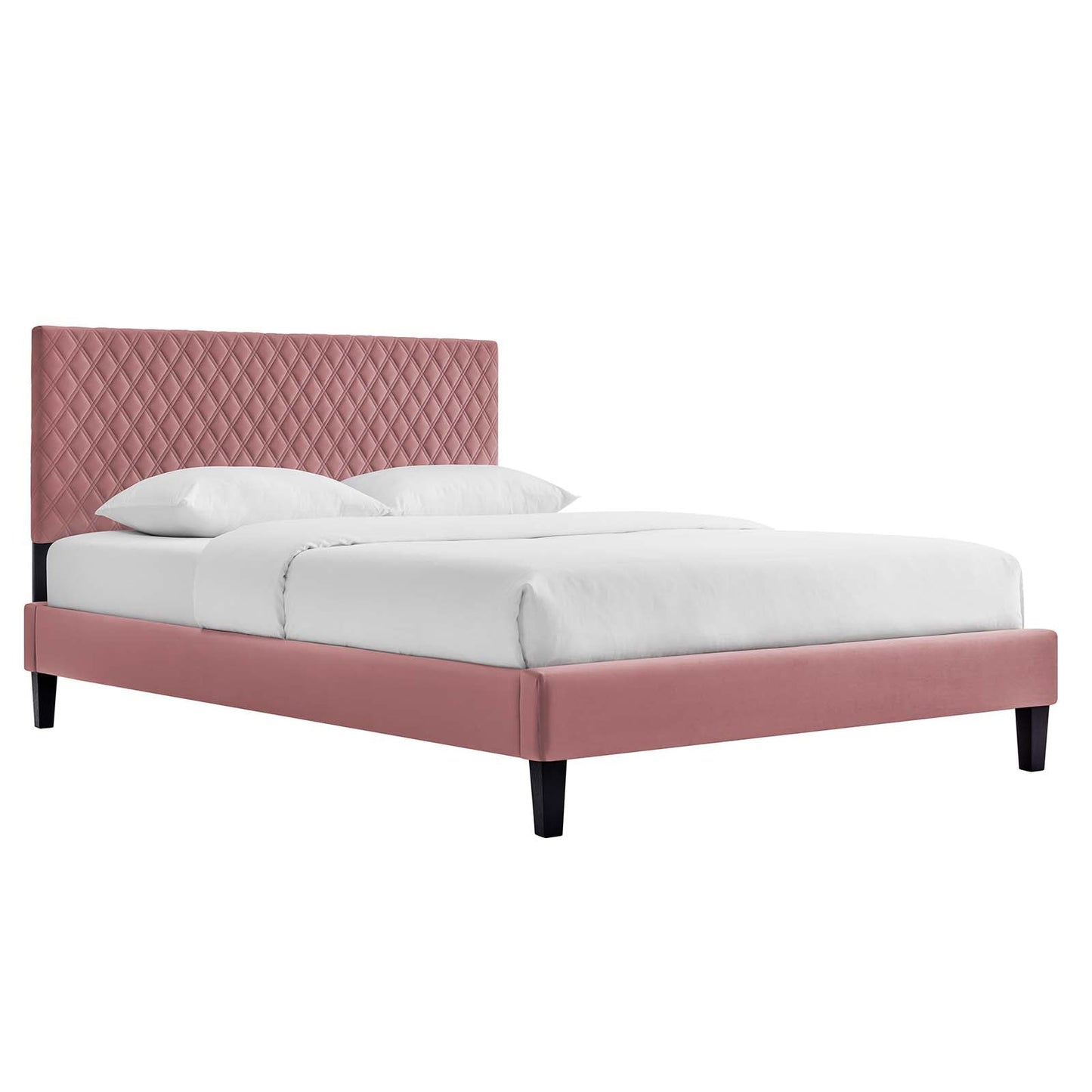 Garcelle Performance Velvet Twin Platform Bed By Modway - MOD-7044-CHA | Beds | Modishstore - 2