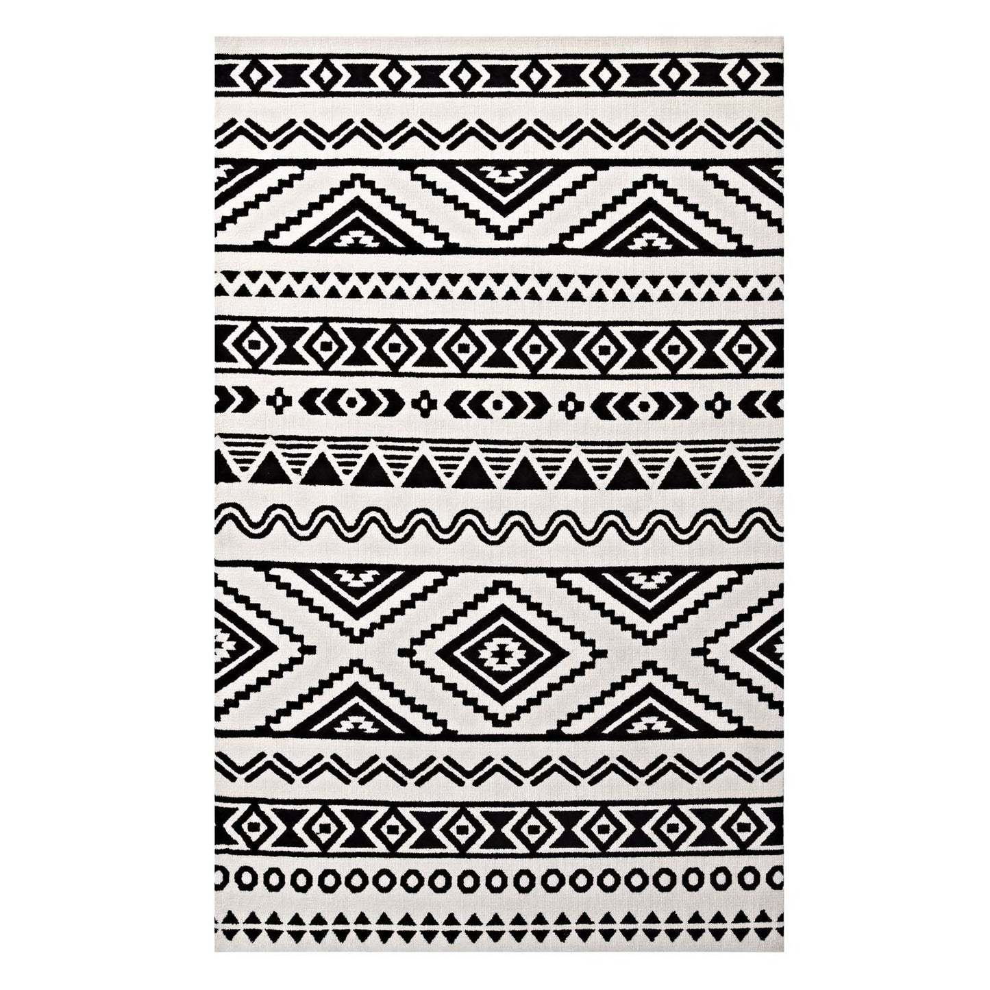 Modway Haku Geometric Moroccan Tribal 5x8 Area Rug | Rugs