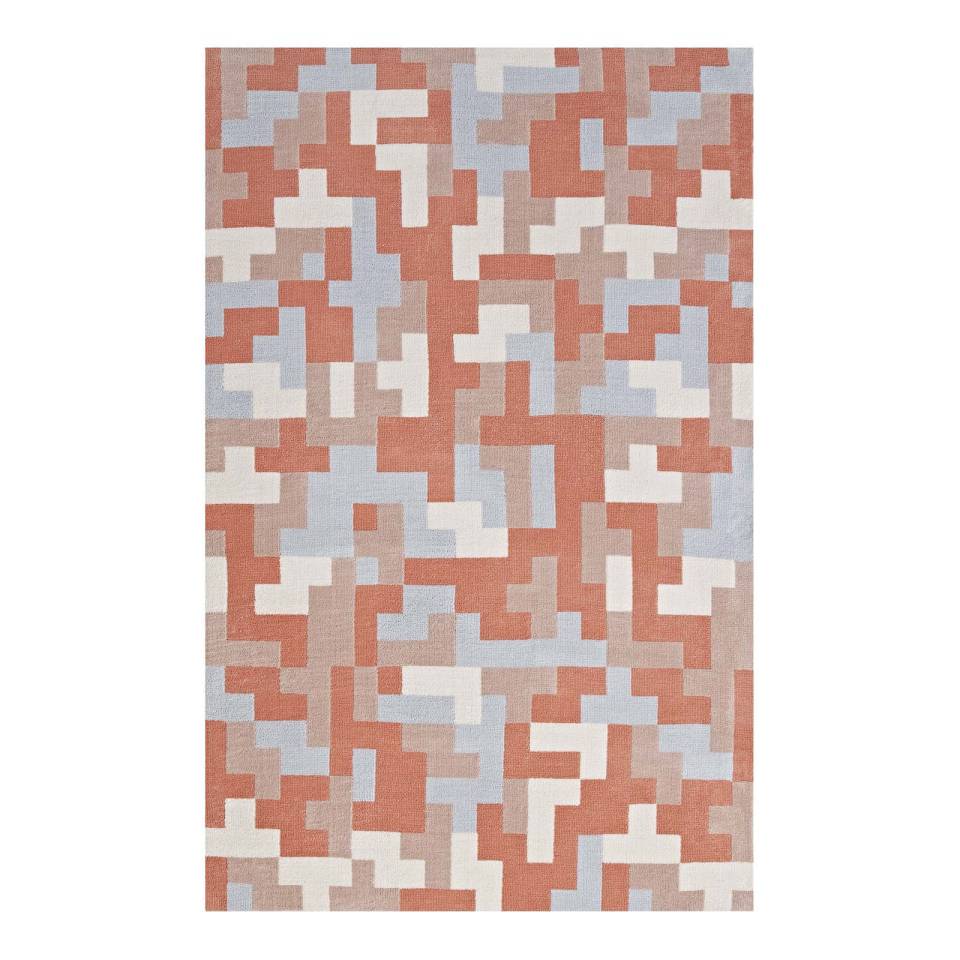 Modway Andela Interlocking Block Mosaic 8x10 Area Rug | Rugs