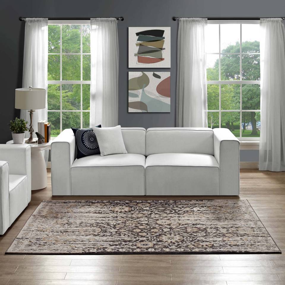 Modway Ganesa Distressed Diamond Floral
Lattice 8x10 Area Rug | Rugs