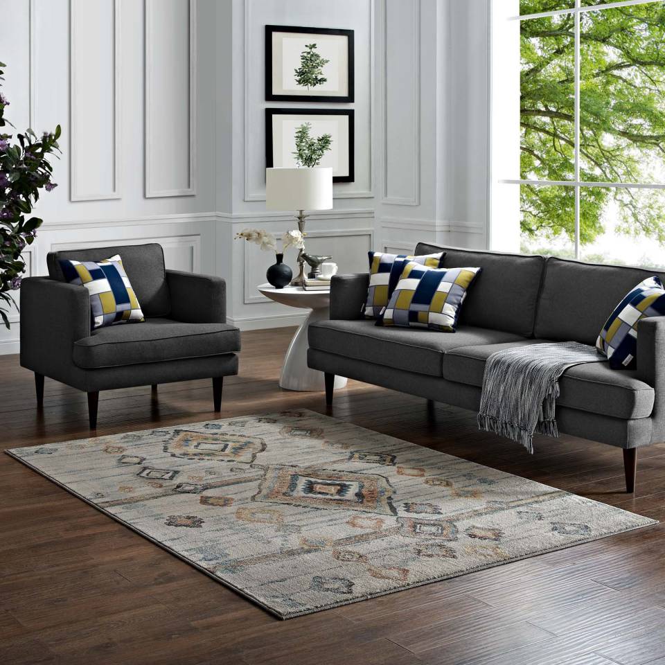 Modway Jenica Distressed Moroccan Tribal Abstract Diamond 8x10 Area Rug | Rugs