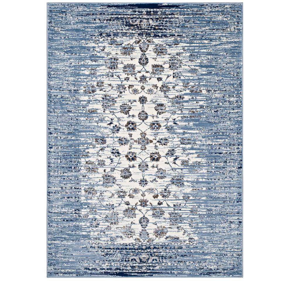 Modway Chiara Distressed Floral Lattice Contemporary 8x10 Area Rug | Rugs |