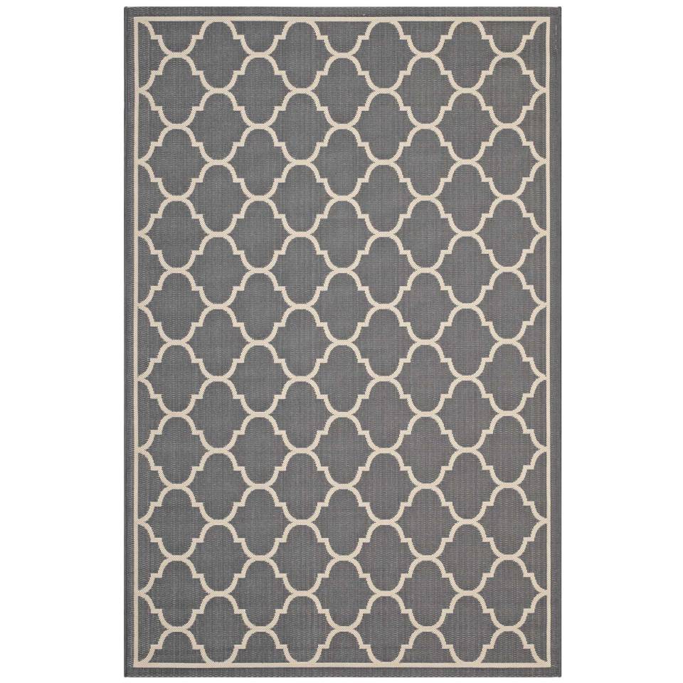 Modway Avena Moroccan Quatrefoil Trellis 8x10 Indoor and Outdoor Area Rug | Rugs |