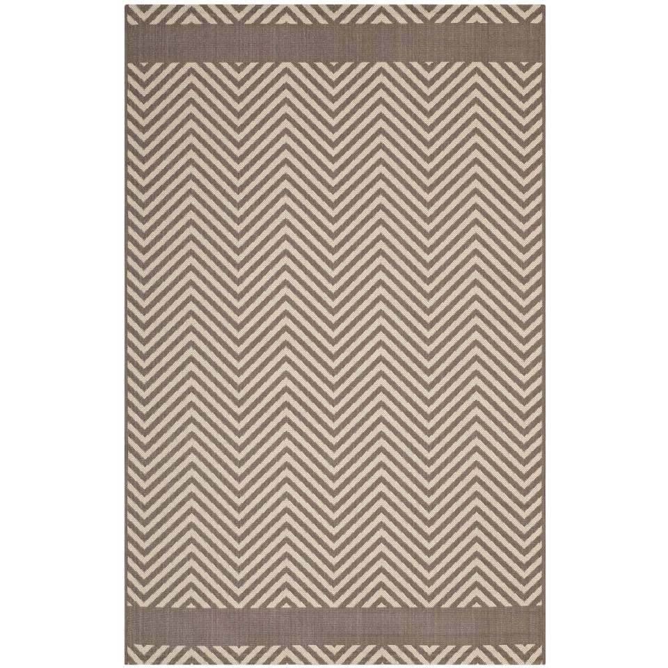 Modway Optica Chevron With End Borders 8x10 Indoor and Outdoor Area Rug | Rugs | Modishstore