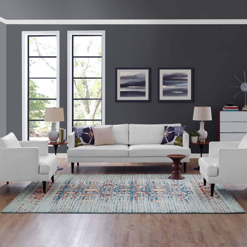 Modway Naria Distressed Persian Medallion 8x10 Area Rug | Rugs | Modishstore