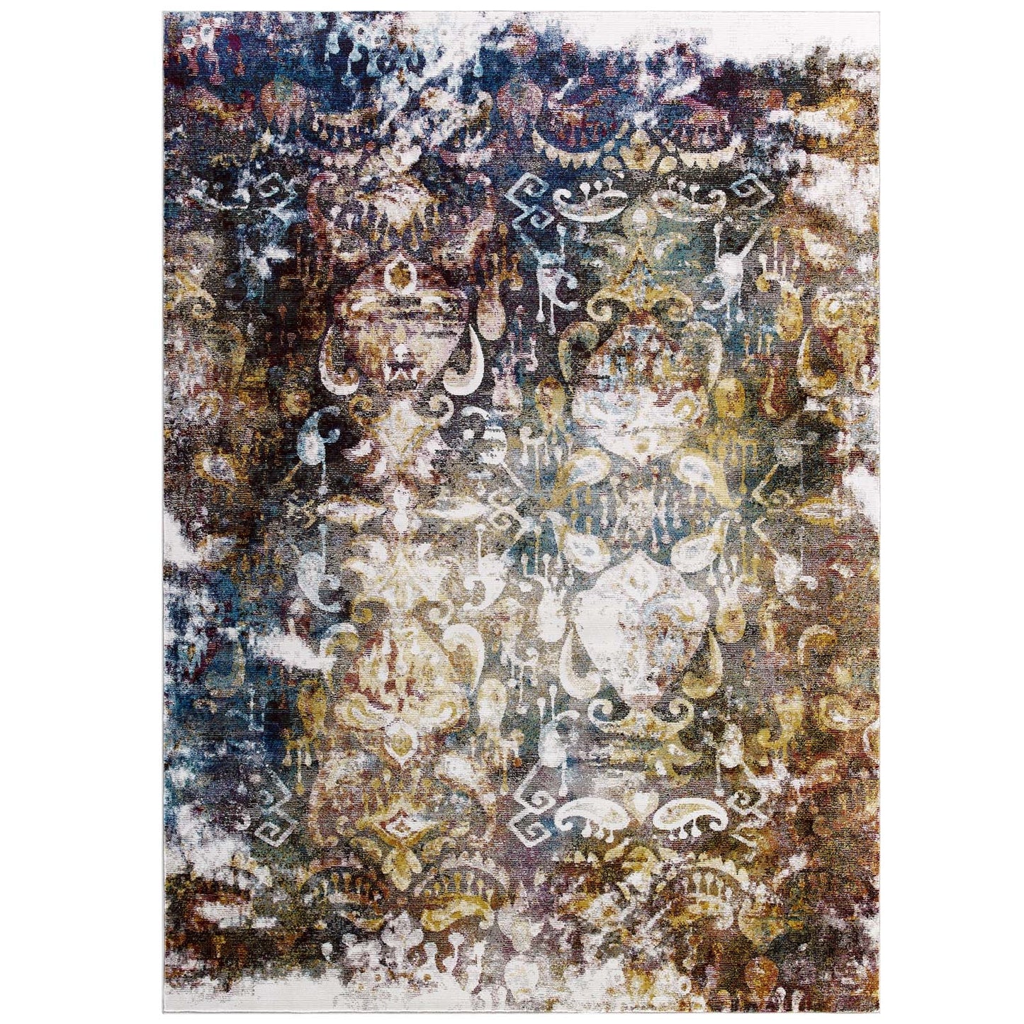 Modway Success Jayla Transitional Distressed Vintage Floral Moroccan Trellis 4x6 Area Rug | Rugs | Modishstore