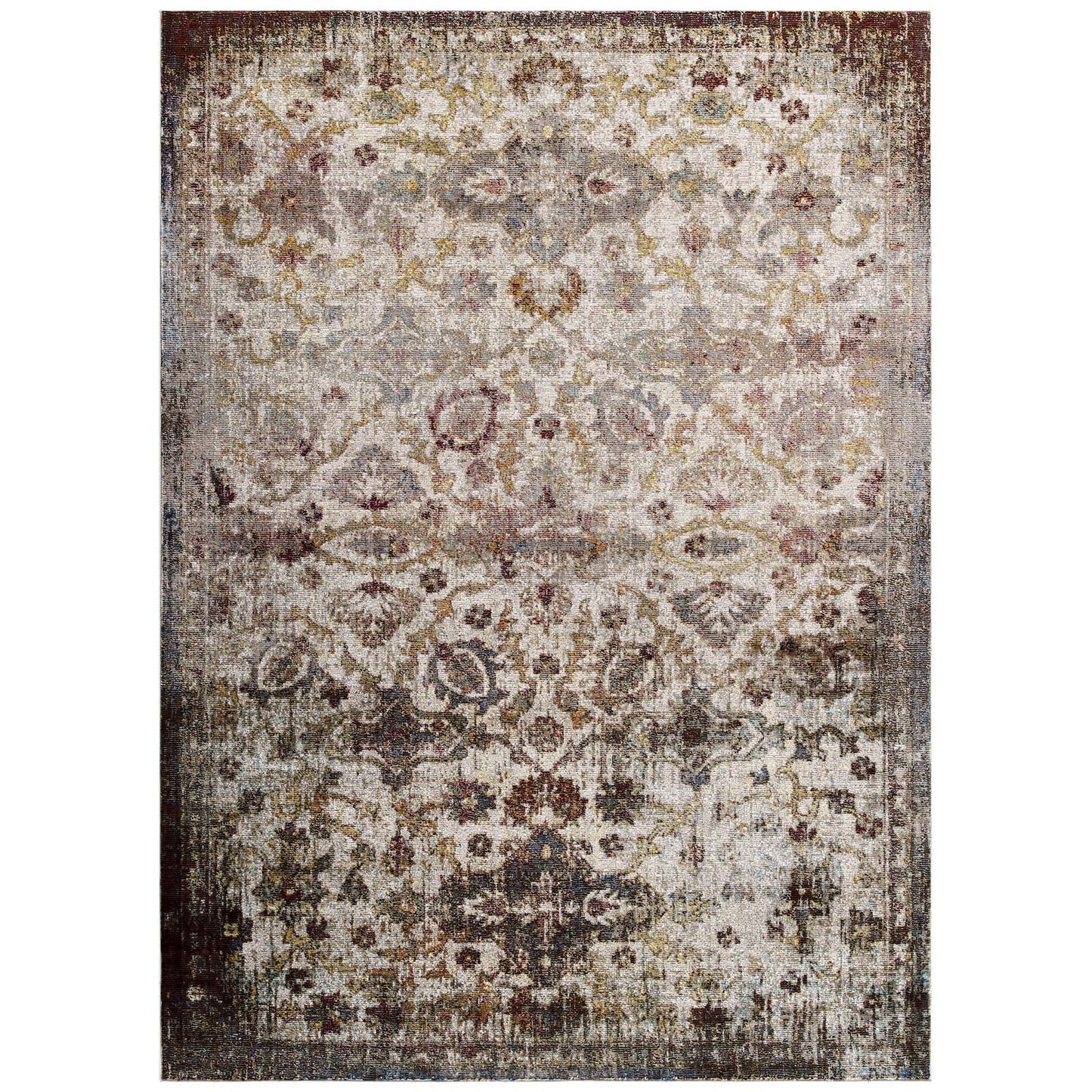 Modway Success Kaede Distressed Vintage Floral Moroccan Trellis 5x8 Area Rug | Rugs | Modishstore