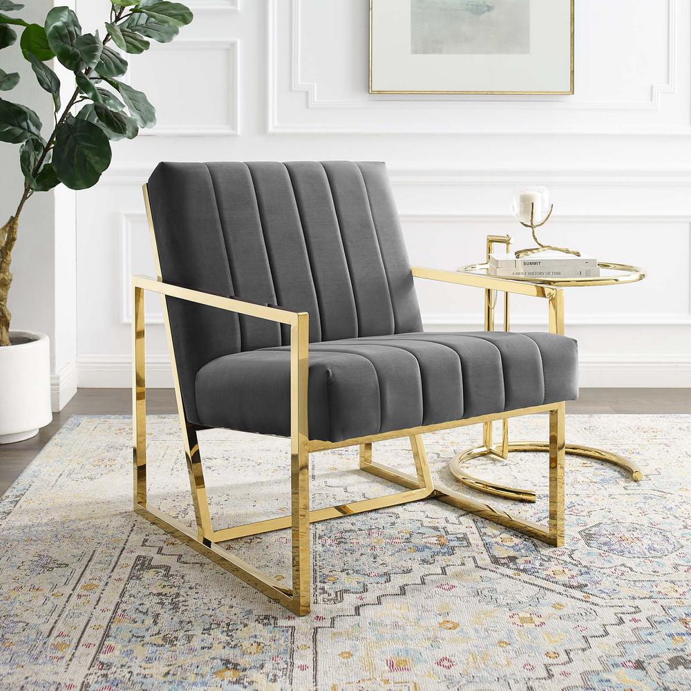 Modway Inspire Channel Tufted Performance Velvet Armchair | Armchairs