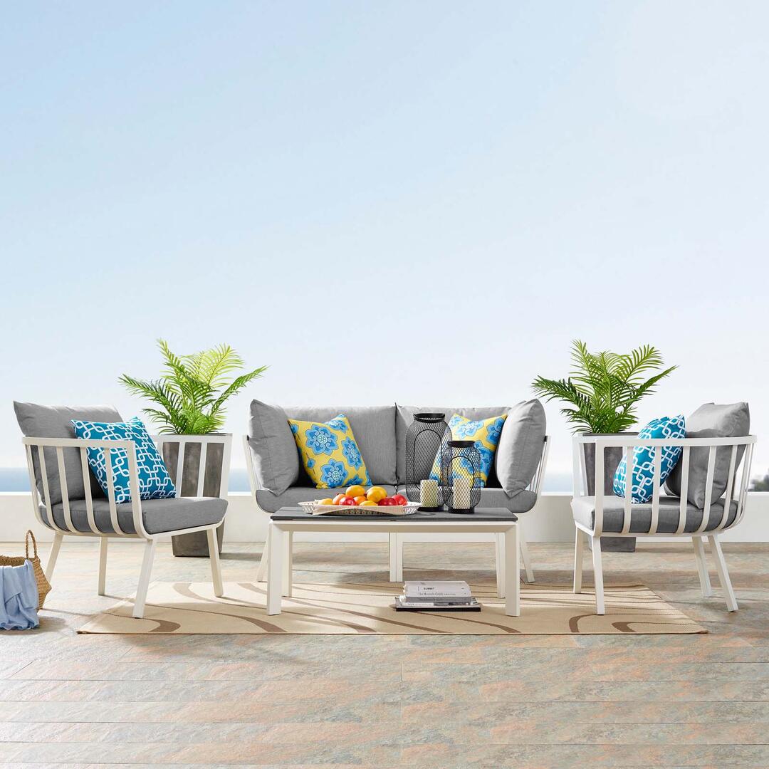 Modway Riverside 5 Piece Outdoor Patio Aluminum Set | Outdoor Sofas, Loveseats & Sectionals | Modishstore-4