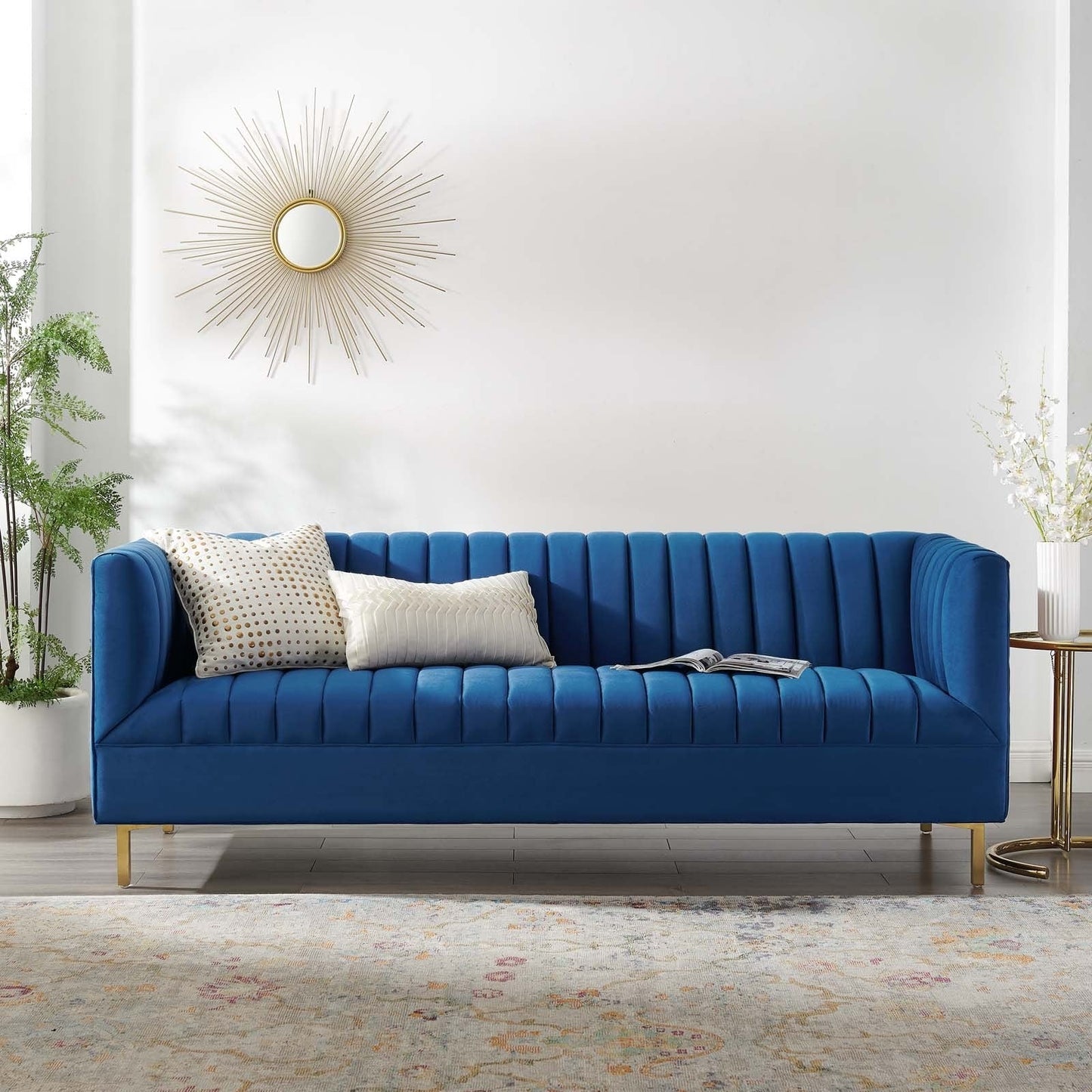 Modway Shift Channel Tufted Performance Velvet Sofa | Sofas | Modishstore-3