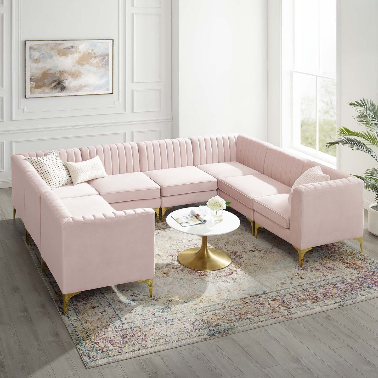 Modway Triumph Channel Tufted Performance Velvet 8-Piece Sectional Sofa | Sofas | Modishstore-3