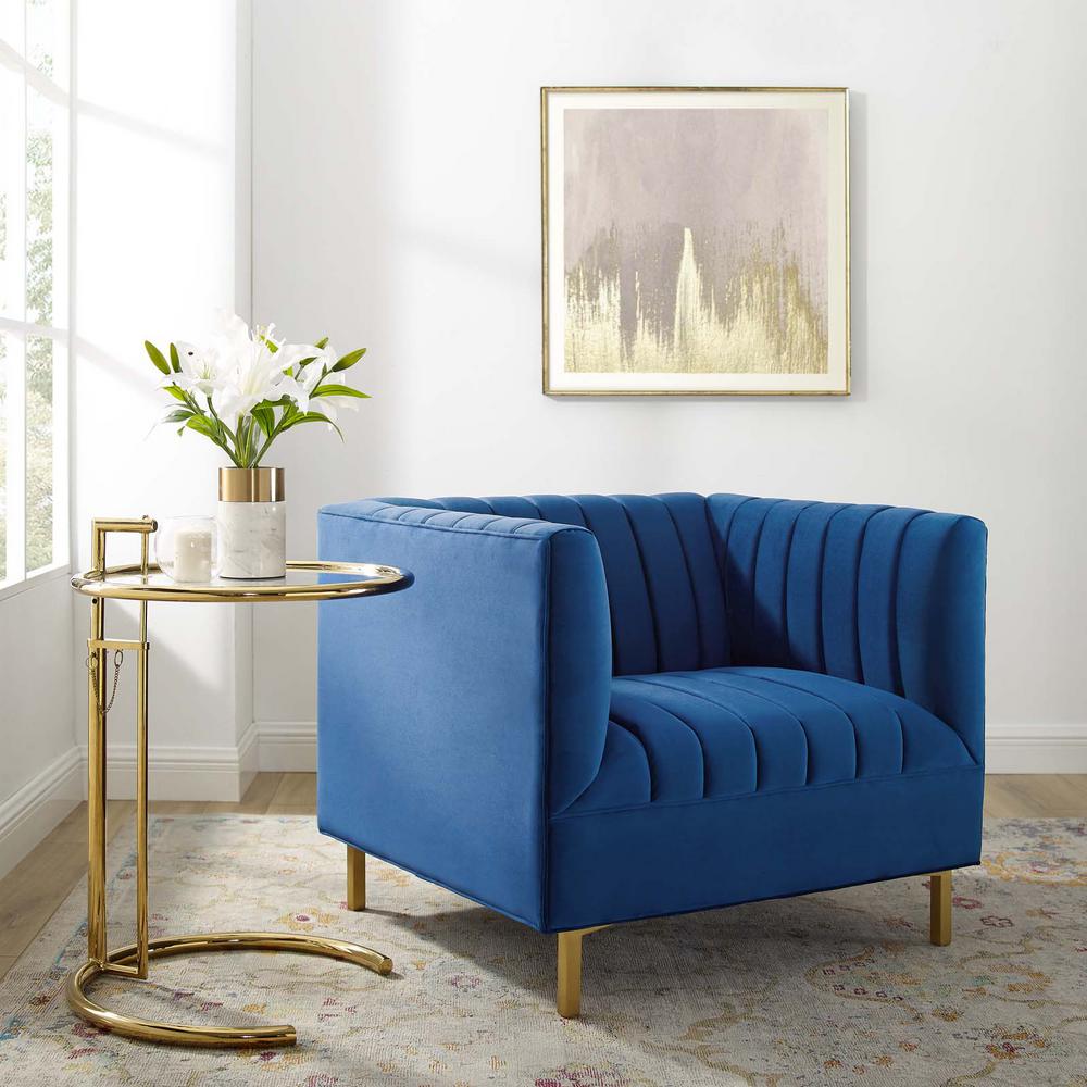 Modway Shift Channel Tufted Performance Velvet Armchair | Armchairs | Modishstore-2