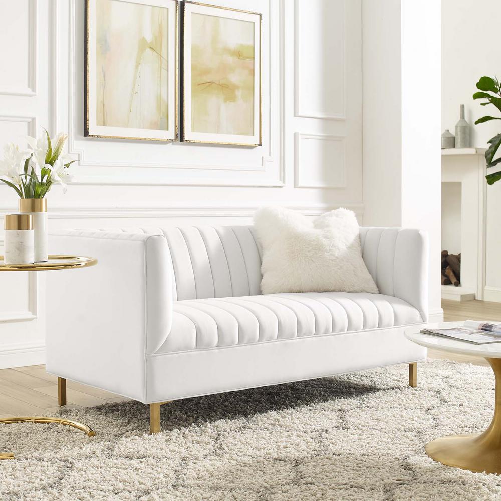 Modway Shift Channel Tufted Performance Velvet Loveseat | Loveseats | Modishstore-5