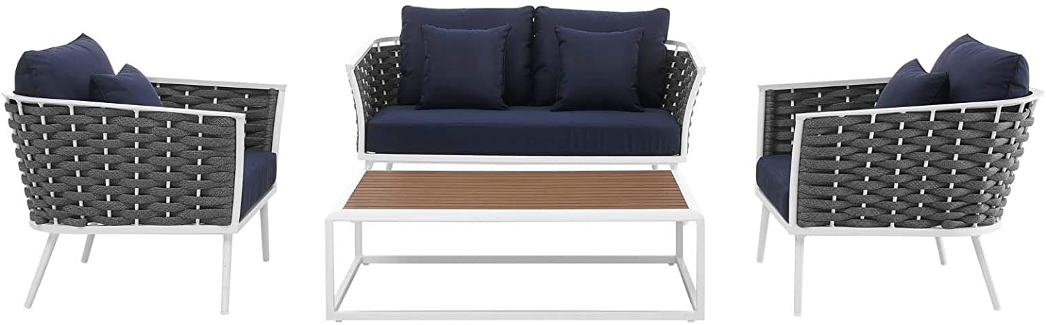 Modway Stance 4 Piece Outdoor Patio Aluminum Sectional Sofa Set-EEI-3172 | Outdoor Sofas, Loveseats & Sectionals | Modishstore-2
