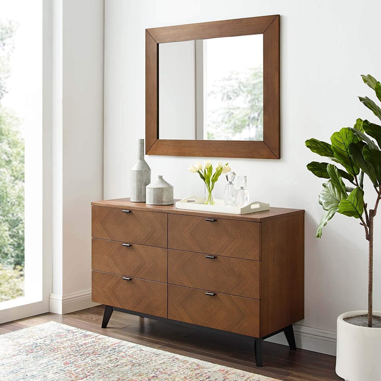 Modway Kali 2 Piece Bedroom Set in Walnut | Bedroom Sets | Modishstore