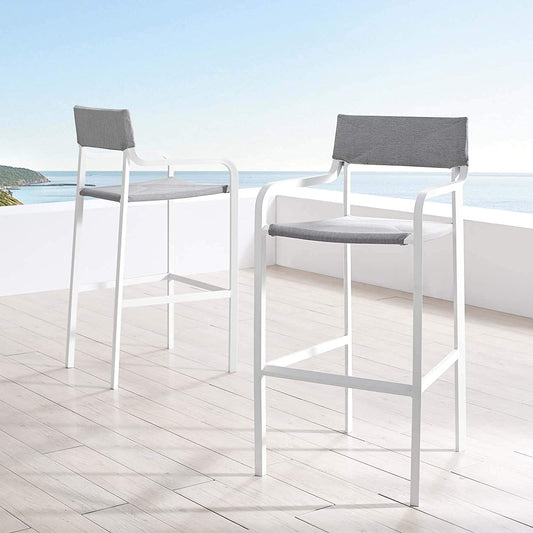 Modway Raleigh Outdoor Patio Aluminum Bar Stool Set of 2 | Bar Stools | Modishstore-2