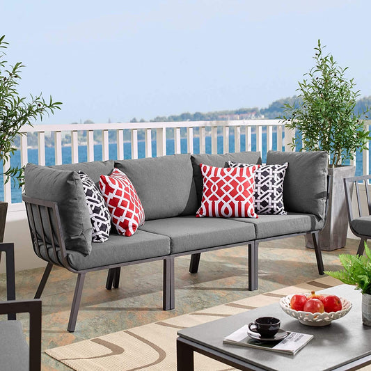 Modway Riverside 3 Piece Outdoor Patio Aluminum Sectional Sofa Set | Outdoor Sofas, Loveseats & Sectionals | Modishstore-2