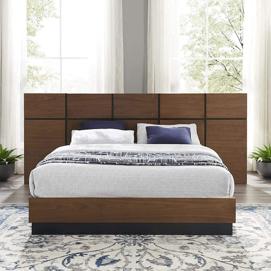 Modway Caima Queen Platform Bed in Walnut | Beds