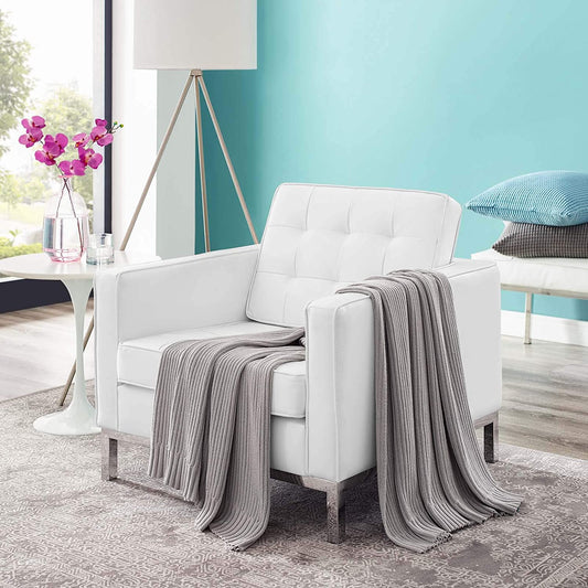 Modway Loft Tufted Upholstered Faux Leather Armchair | Armchairs | Modishstore