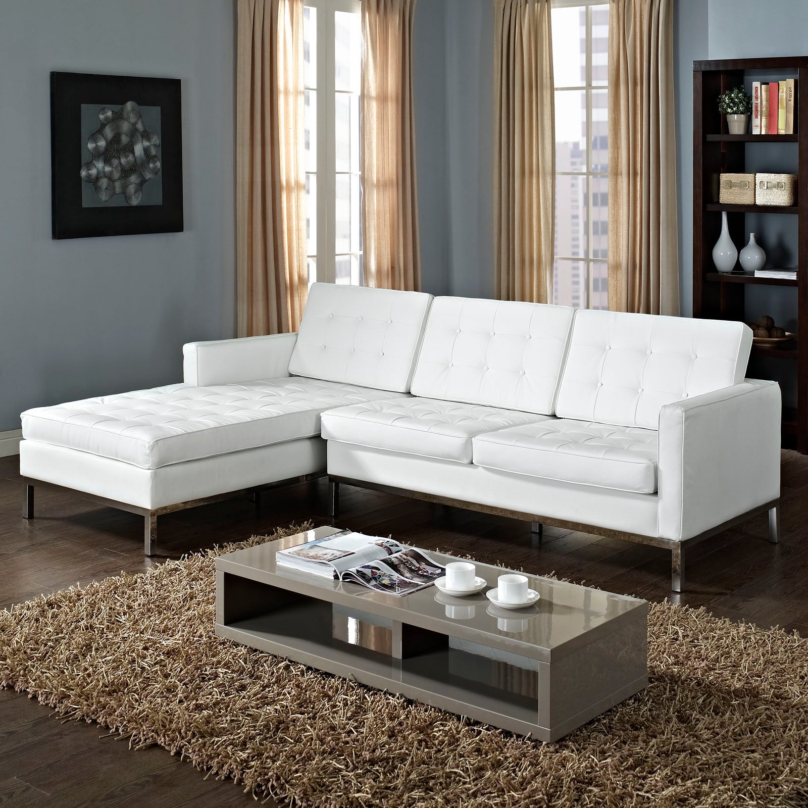 Loft Left-Facing Leather Sectional Sofa By Modway - EEI-1046 | Sectional