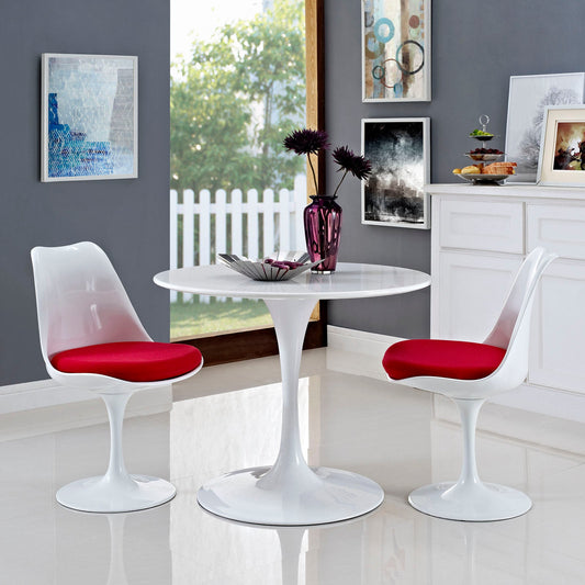 Modway Lippa 36" Round Wood Top Dining Table in White | Dining Tables | Modishstore