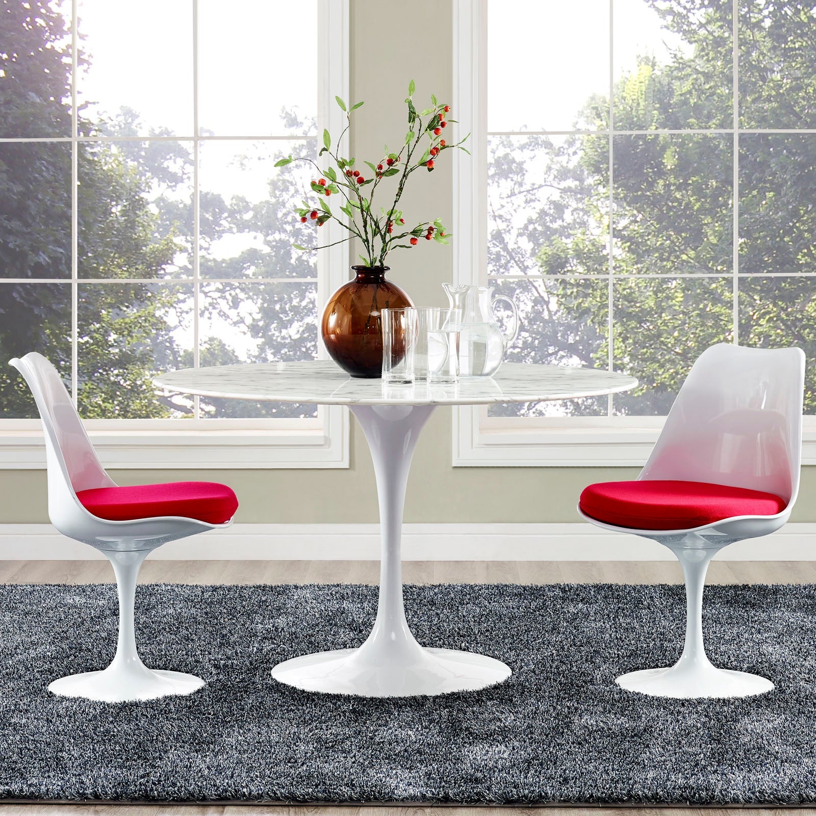 Modway Lippa 47" Round Artificial Marble Dining Table | Dining Tables | Modishstore