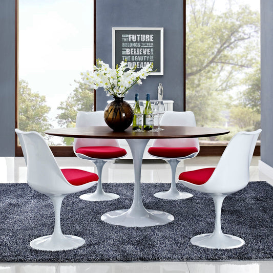 Modway Lippa 60" Oval Walnut Dining Table - Walnut | Dining Tables | Modishstore