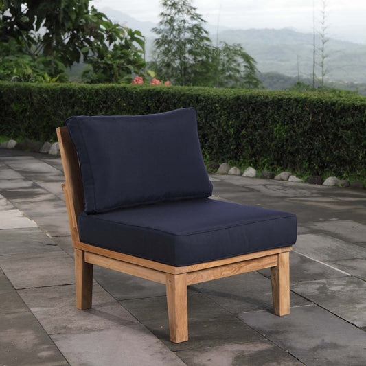 Modway Marina Armless Outdoor Patio Teak Sofa | Outdoor Chairs | Modishstore-2