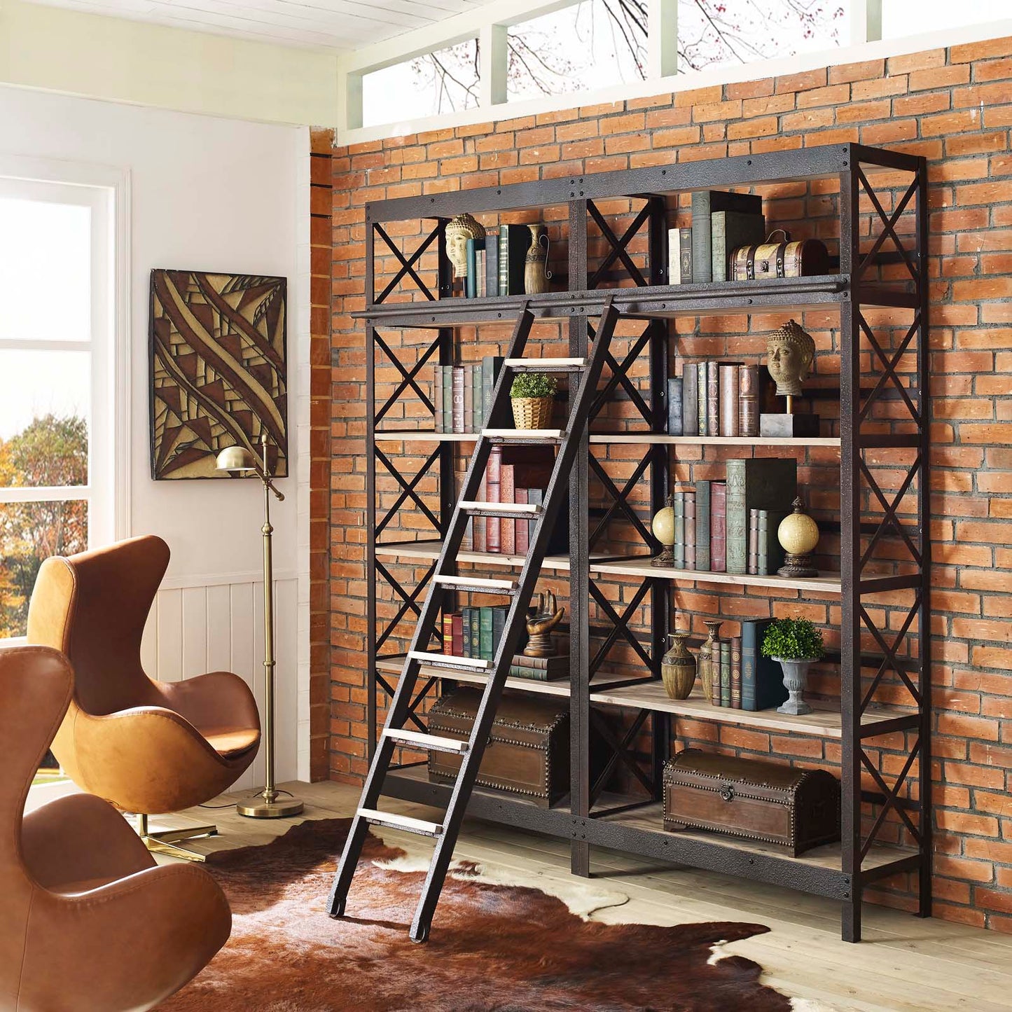 Modway Headway Wood Bookshelf - Brown | Bookcases
