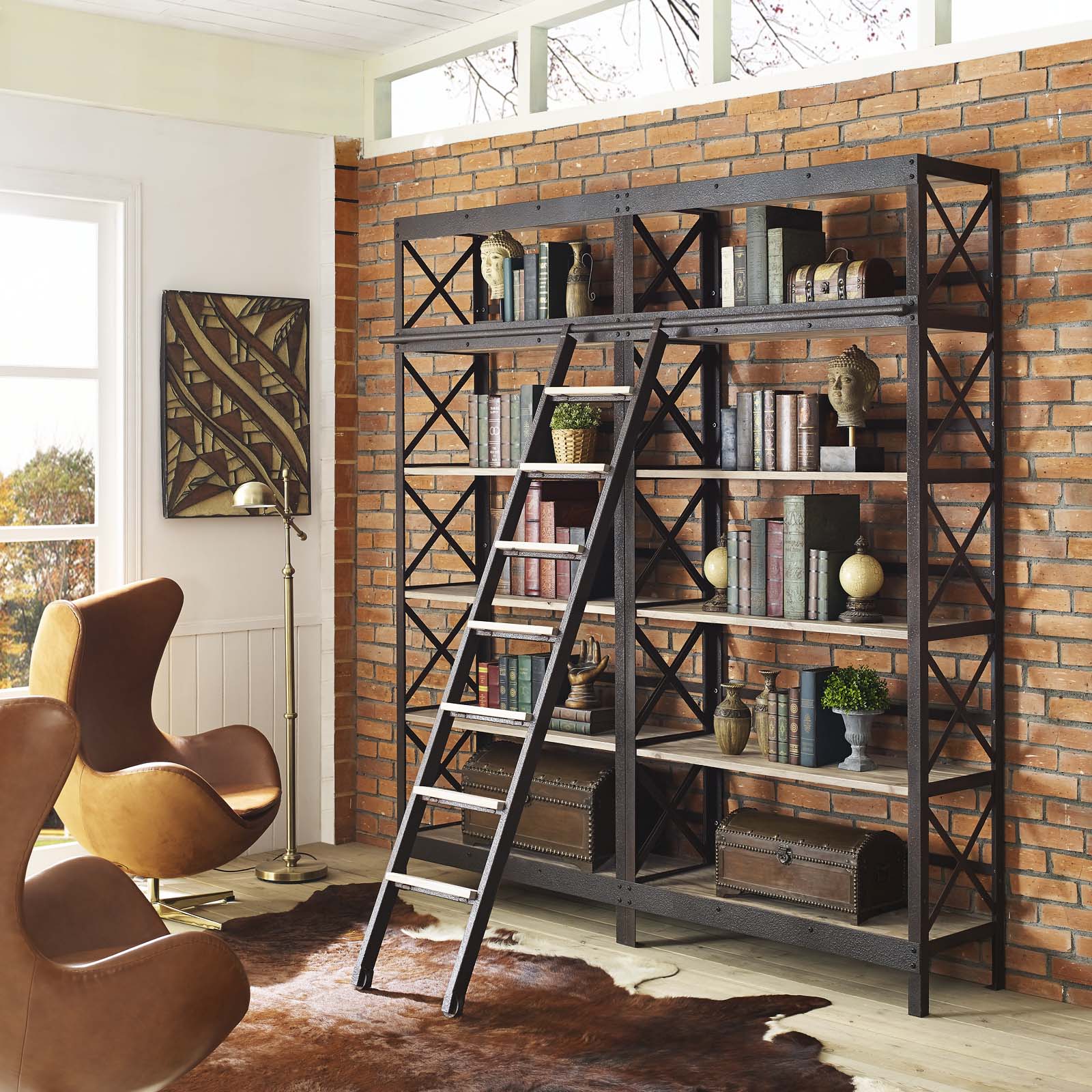 Modway Headway Wood Bookshelf - Brown | Bookcases