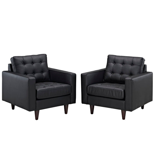 Modway Empress Armchair Leather - Set of 2 | Armchairs | 