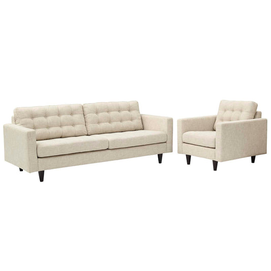 Modway Empress Armchair and Sofa - Set of 2 | Sofas | 