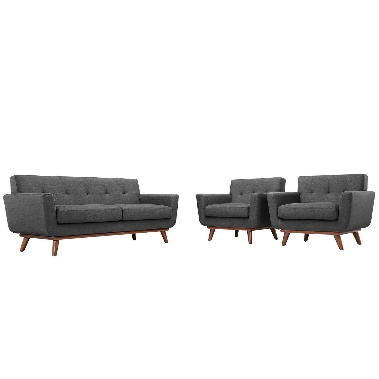 Modway Engage Armchairs and Loveseat - Set of 3 - EEI-1347 | Sofa Set | 