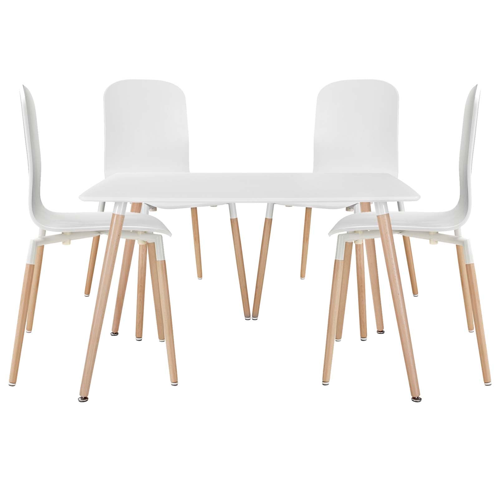 Modway Stack Wood Dining Chairs and Table - Set of 5 | Dining Sets | Modishstore-13