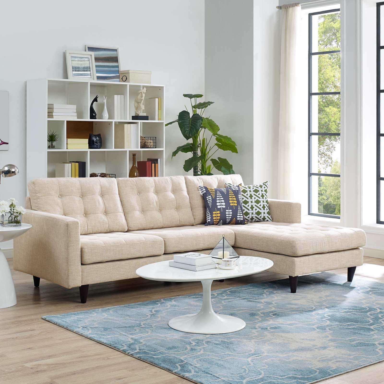 Empress Right-Facing Upholstered Fabric Sectional Sofa By Modway - EEI-1416 | Sectional