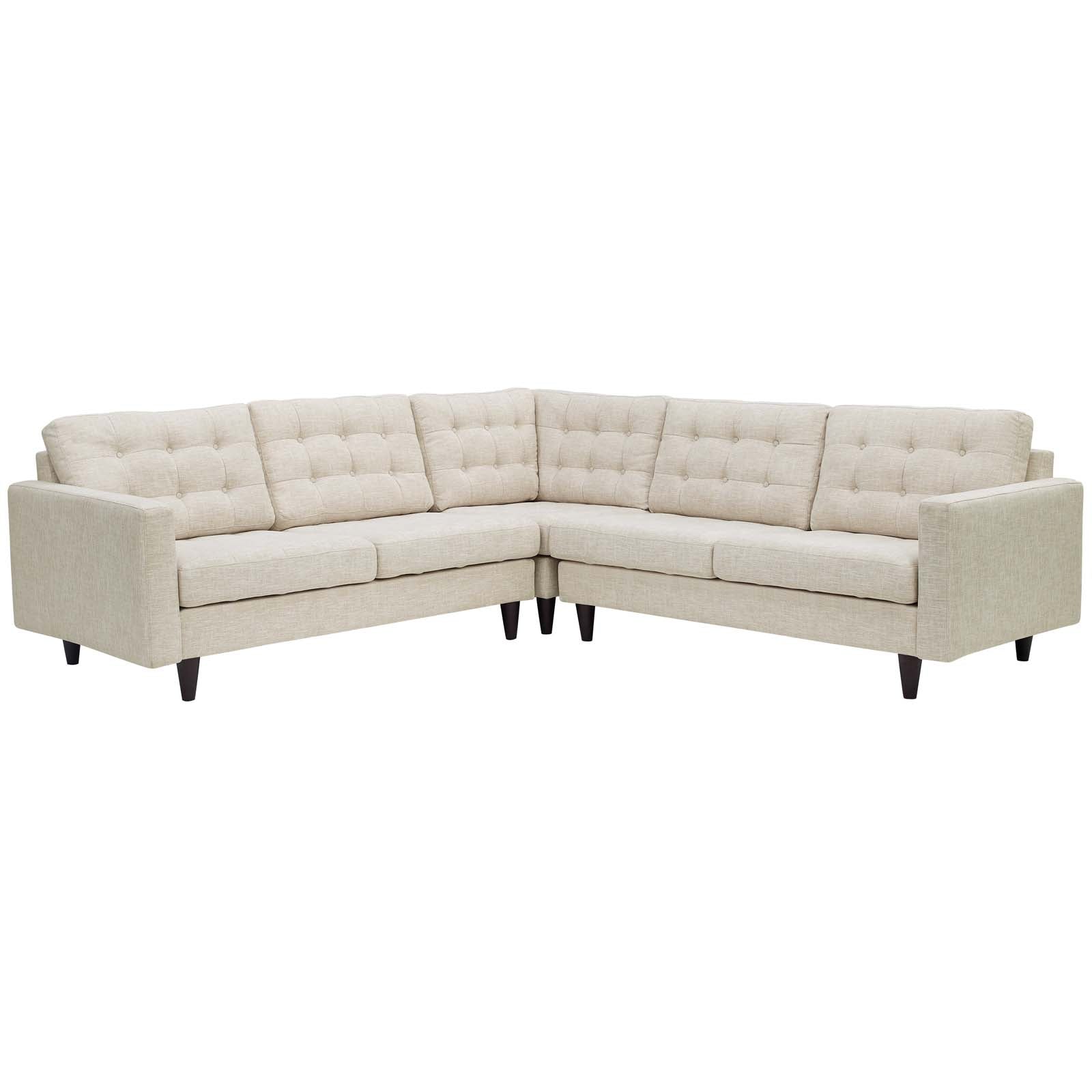 Modway Empress 3 Piece Fabric Sectional Sofa Set | Sofas | 
