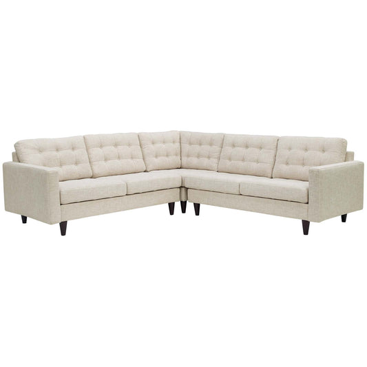 Modway Empress 3 Piece Fabric Sectional Sofa Set | Sofas | 