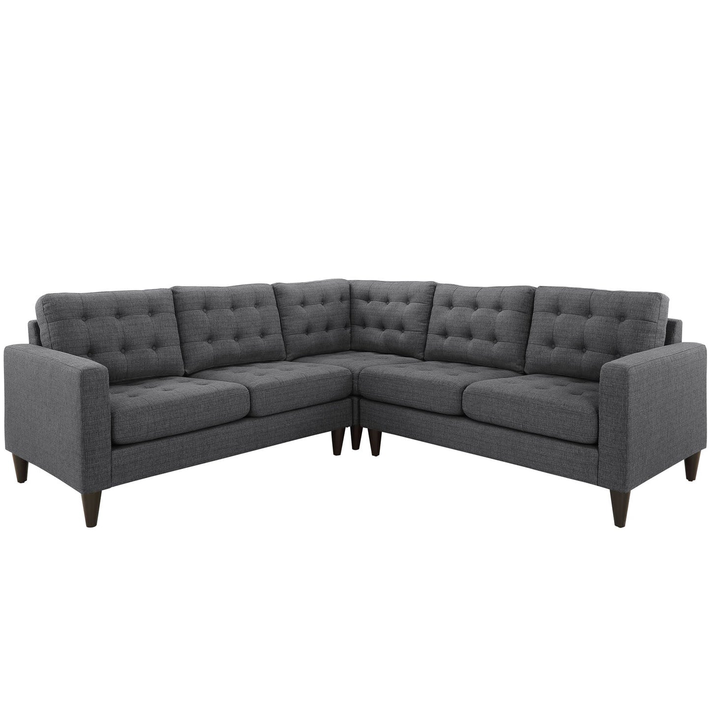 Modway Empress 3 Piece Fabric Sectional Sofa Set | Sofas | 