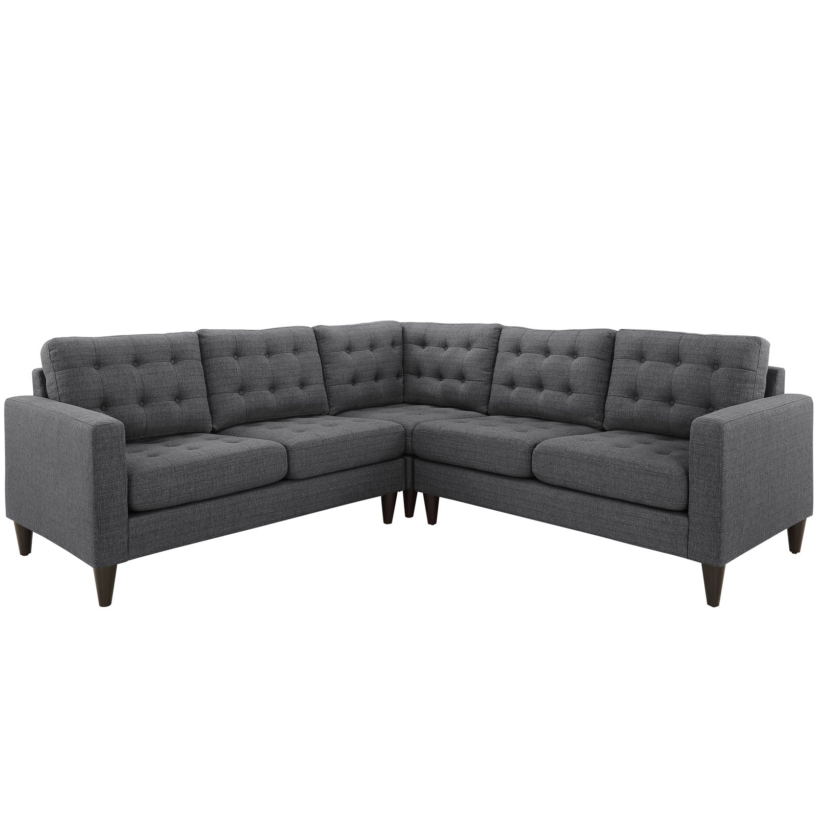 Modway Empress 3 Piece Fabric Sectional Sofa Set | Sofas | 