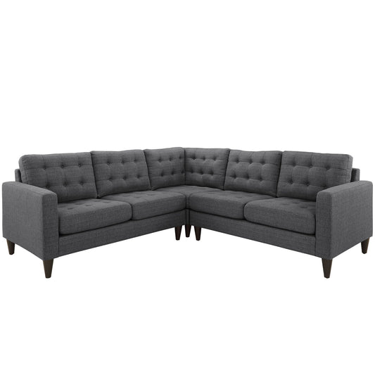Modway Empress 3 Piece Fabric Sectional Sofa Set | Sofas | 