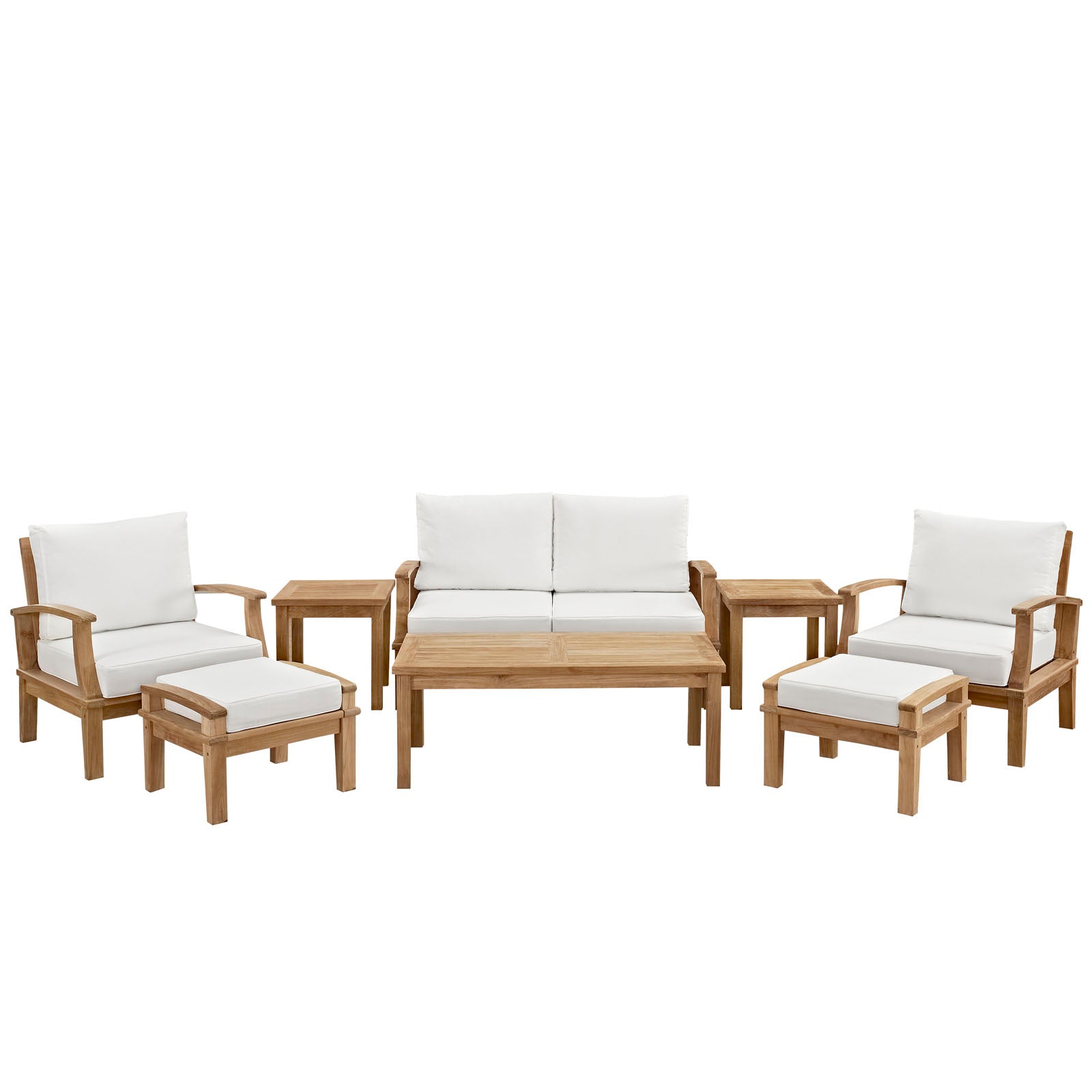 Marina 8 Piece Outdoor Patio Teak Set By Modway - EEI-1471 | Outdoor Sofas, Loveseats & Sectionals