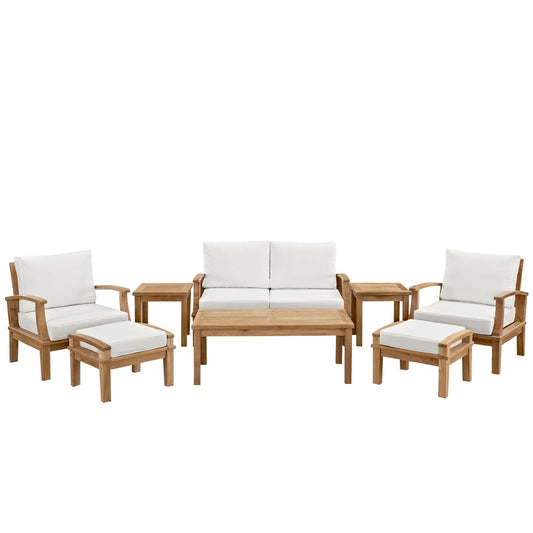 Marina 8 Piece Outdoor Patio Teak Set By Modway - EEI-1471 | Outdoor Sofas, Loveseats & Sectionals