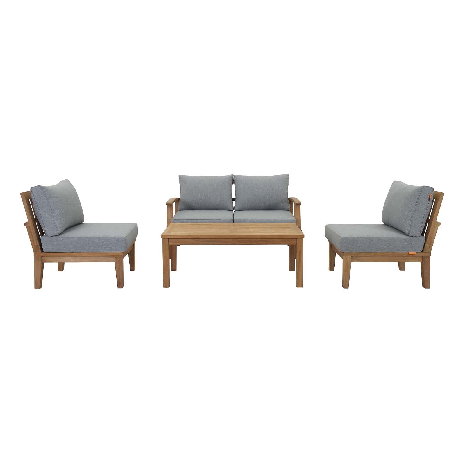 Marina 5 Piece Outdoor Patio Teak Set By Modway | Outdoor Sofas, Loveseats & Sectionals | 