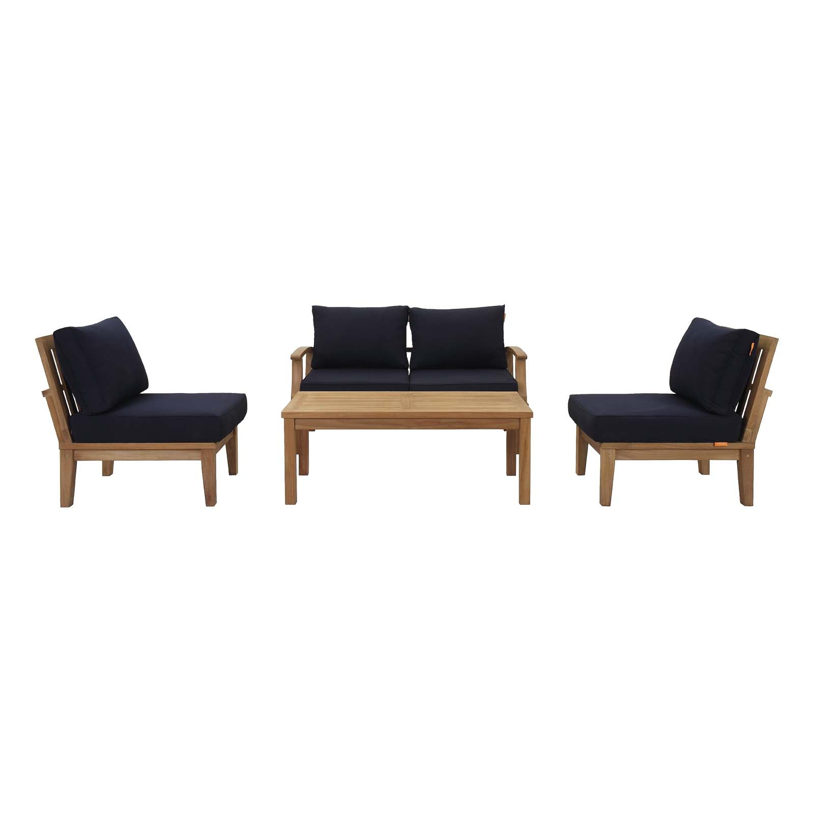 Marina 5 Piece Outdoor Patio Teak Set By Modway | Outdoor Sofas, Loveseats & Sectionals | 