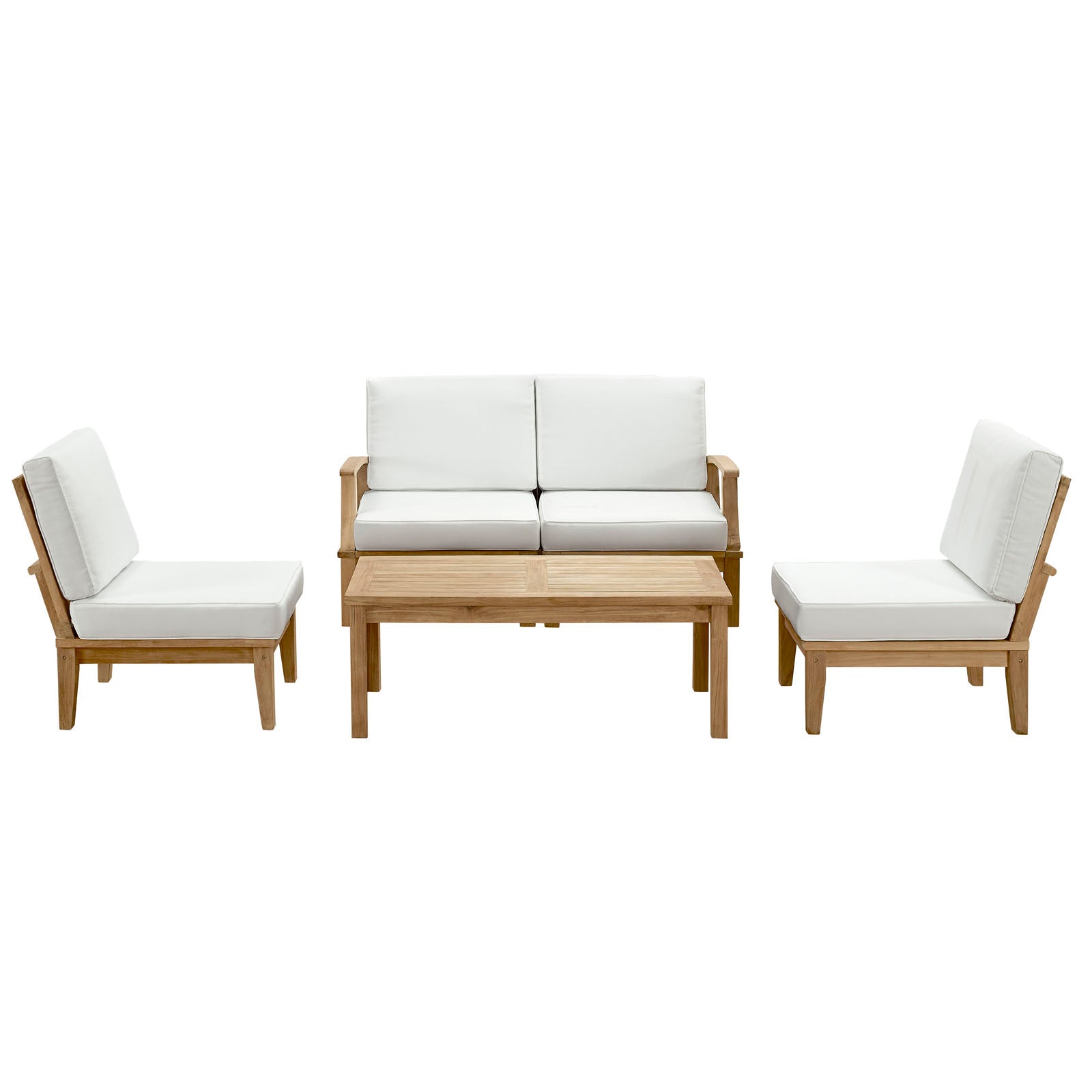 Marina 5 Piece Outdoor Patio Teak Set By Modway | Outdoor Sofas, Loveseats & Sectionals | 