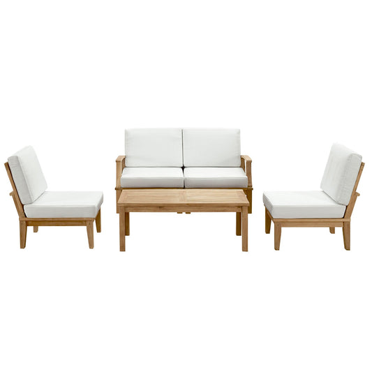 Marina 5 Piece Outdoor Patio Teak Set By Modway | Outdoor Sofas, Loveseats & Sectionals | 