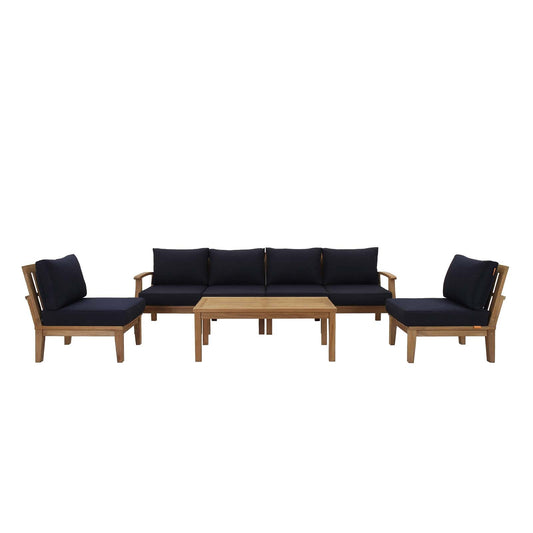 Modway Marina 7 Piece Outdoor Patio Teak Set | Outdoor Sofas, Loveseats & Sectionals | Modishstore-2