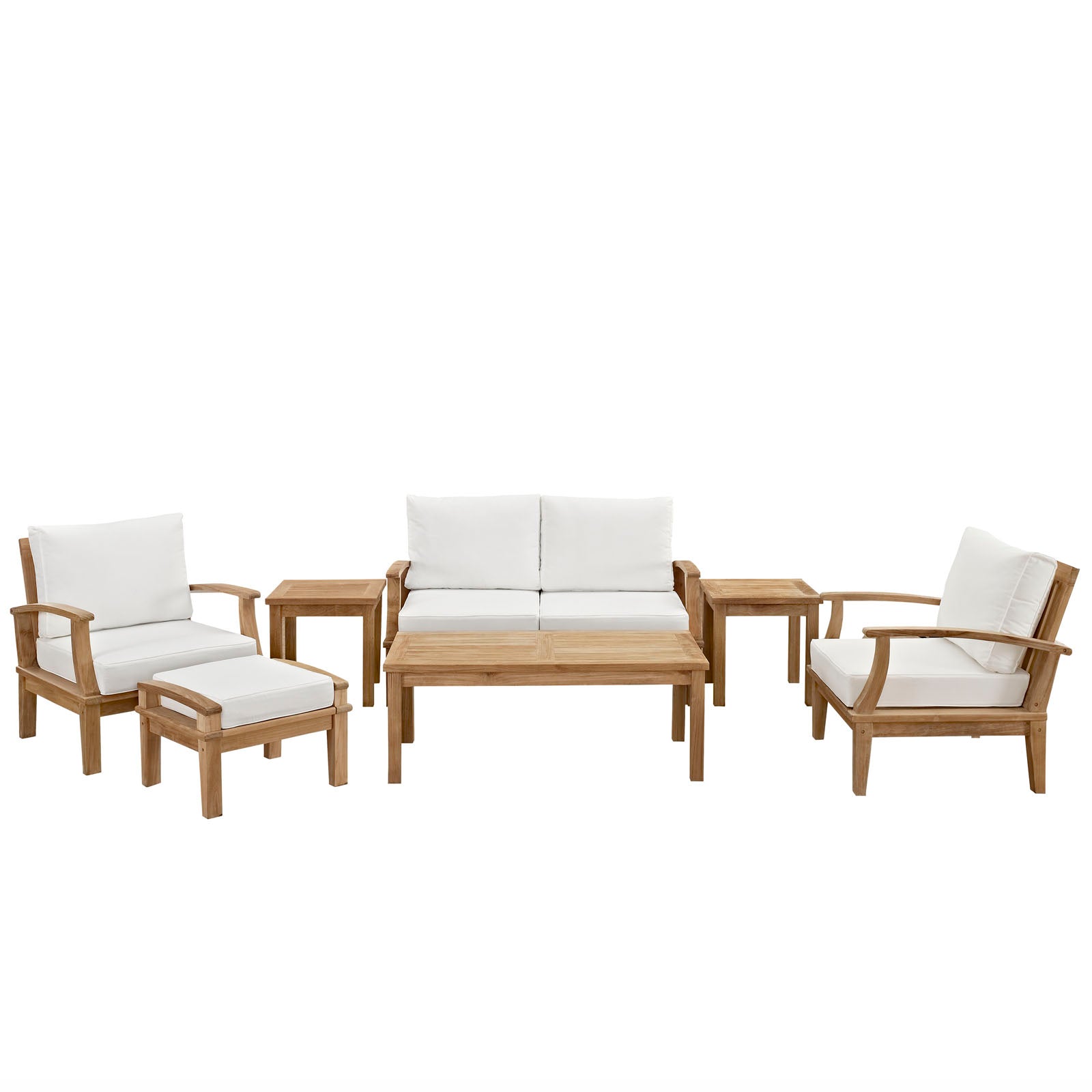 Marina 7 Piece Outdoor Patio Teak Set By Modway - EEI-1486 | Outdoor Sofas, Loveseats & Sectionals